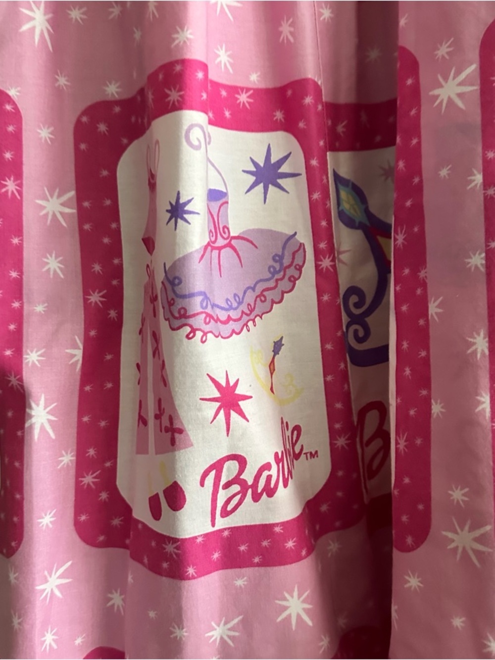 Barbie Pink Printed Handmade Sleeveless Nightdress pit to pit 23", length 37" - Picture 5 of 6